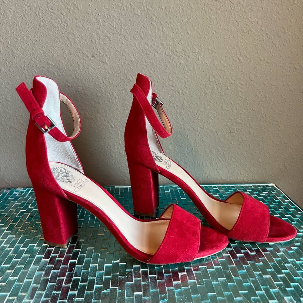 Elegant Red Suede Heels